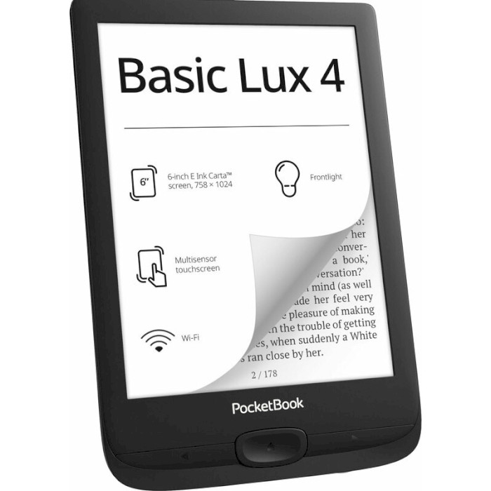 Электронная книга POCKETBOOK 618 Basic Lux 4 Black (PB618-P-CIS)