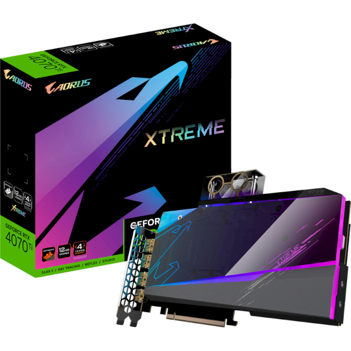 Видеокарта AORUS GeForce RTX 4070 Ti 12GB Xtreme WaterForce WB (GV-N407TAORUSX WB-12GD)