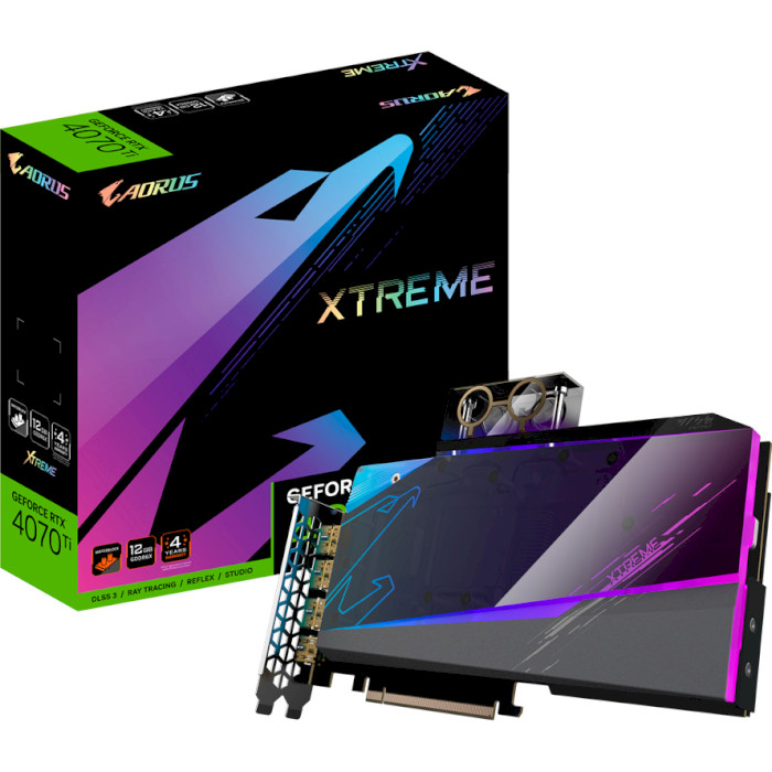 Відеокарта AORUS GeForce RTX 4070 Ti 12GB Xtreme WaterForce WB (GV-N407TAORUSX WB-12GD)