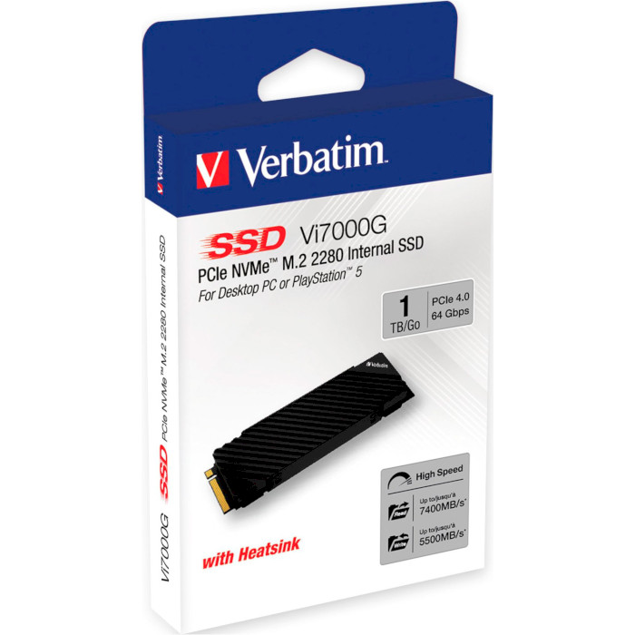 SSD диск VERBATIM Vi7000G w/heatsink 1TB M.2 NVMe (49367)