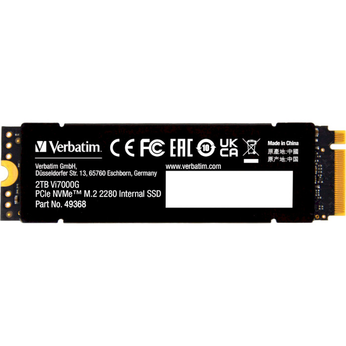 SSD диск VERBATIM Vi7000G w/heatsink 2TB M.2 NVMe (49368)