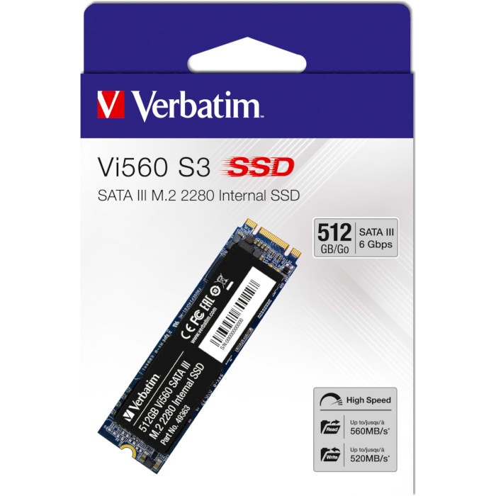 SSD диск VERBATIM Vi560 S3 512GB M.2 SATA (49363)