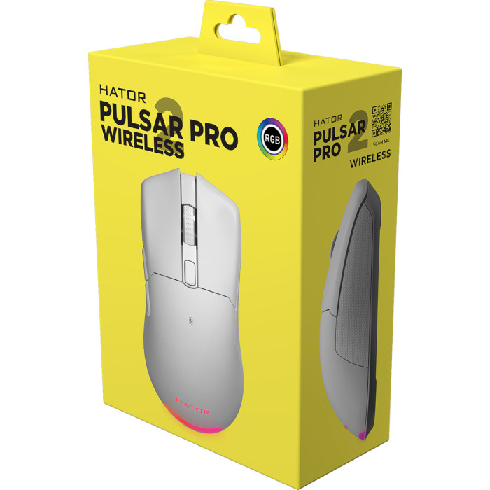 Мышь игровая HATOR Pulsar 2 Pro Wireless White (HTM-531)