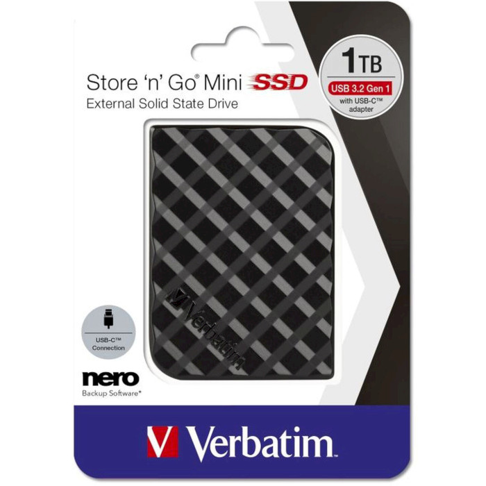 Портативный SSD диск VERBATIM Store 'n' Go Mini 1TB USB3.2 Gen1 (53237)