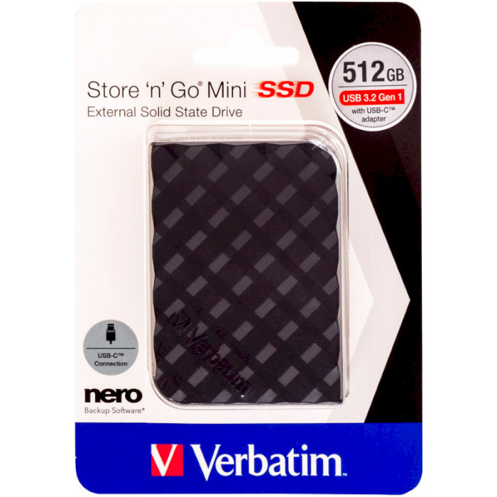 Портативный SSD диск VERBATIM Store 'n' Go Mini 512GB USB3.2 Gen1 (53236)