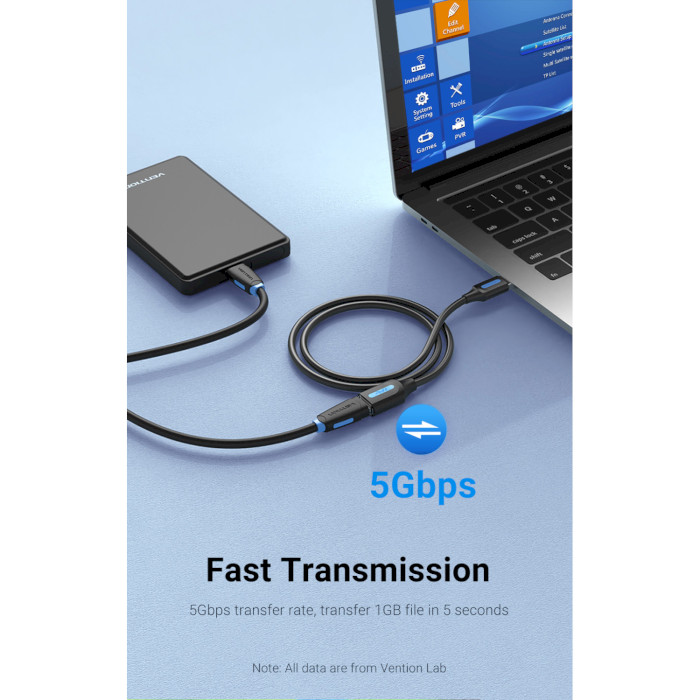 Кабель-удлинитель VENTION USB 3.0 AM/AF Extension Cable 2м Black (CBHBH)