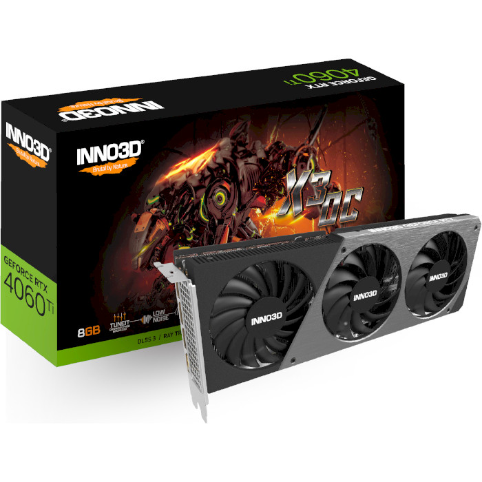 Видеокарта INNO3D GeForce RTX 4060 Ti 8GB X3 OC (N406T3-08D6X-171153L)