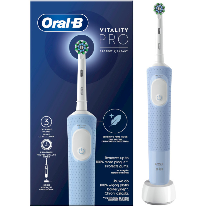 Електрична зубна щітка BRAUN ORAL-B Vitality Pro Protect X Clean D103.413.3 Blue (80375354)