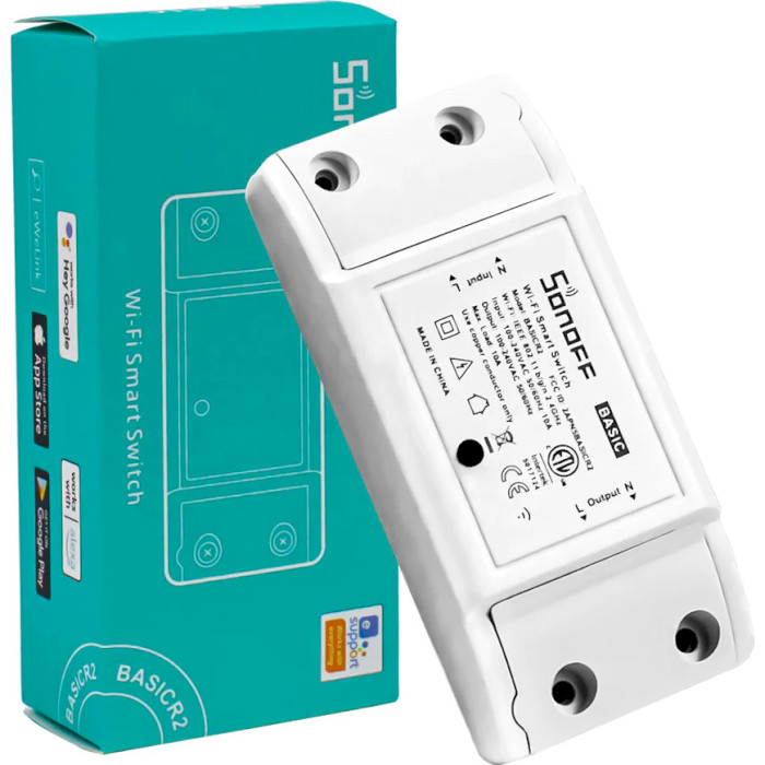 Розумний Wi-Fi перемикач (реле) SONOFF Basic R2 Wi-Fi Smart Switch