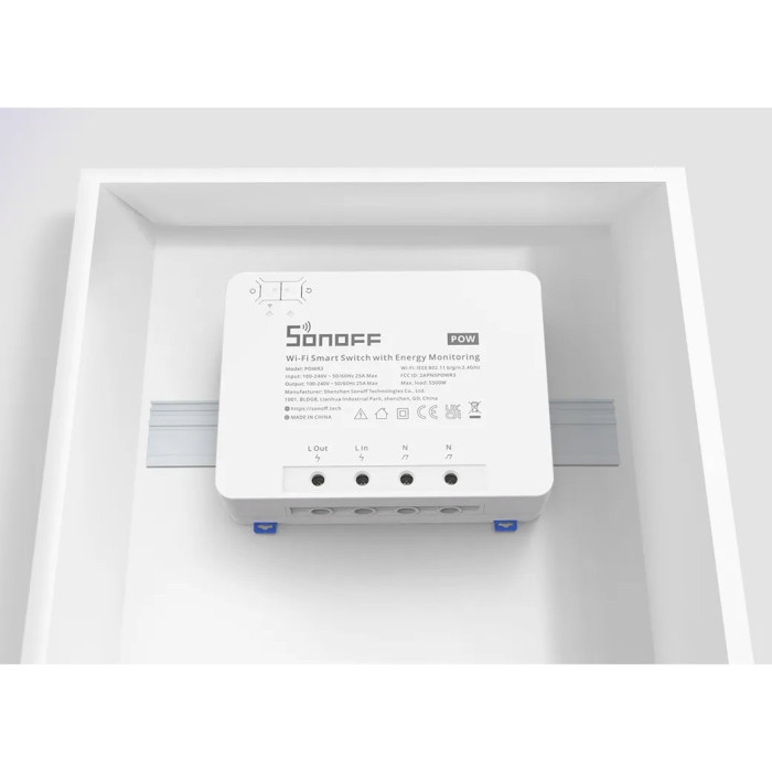 Wi-Fi вимикач-реле на DIN рейку SONOFF Wi-Fi Smart Switch with Energy Monitoring (POWR3)