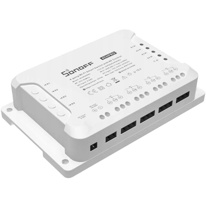 Wi-Fi вимикач-реле на DIN рейку SONOFF Pro R3 4-channel with RF Control (4CHPROR3)