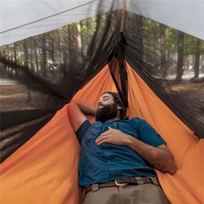 Гамак подвесной с навесом NATUREHIKE Shelter Camping Canopy 316x300см Orange (NH20ZP092)