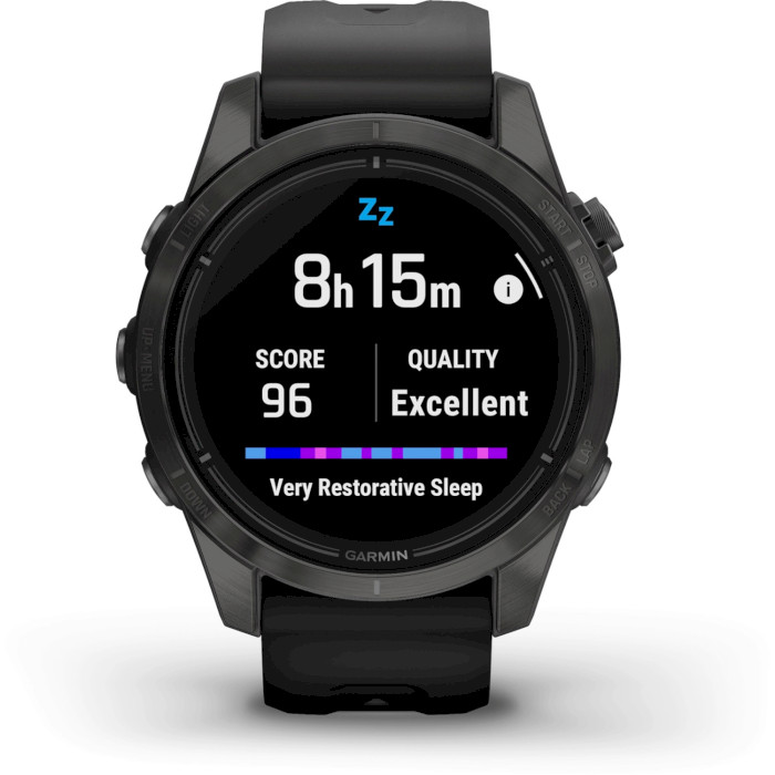 Смарт-часы GARMIN Epix Pro Gen. 2 Sapphire 42mm Carbon Gray DLC Titanium with Black Silicone Band (010-02802-15)