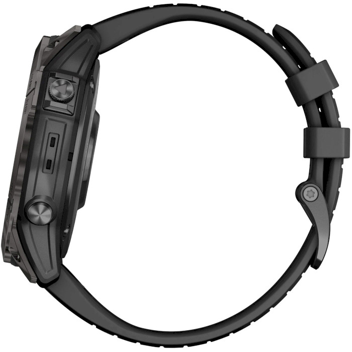 Смарт-часы GARMIN Fenix 7X Pro Sapphire Solar 51mm Carbon Gray DLC Titanium with Black Silicone Band (010-02778-11/54)