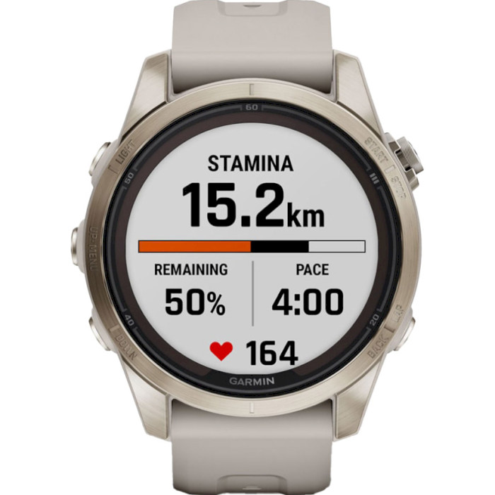 Смарт-часы GARMIN Fenix 7S Pro Sapphire Solar 42mm Soft Gold with Light Sand Band (010-02776-15)