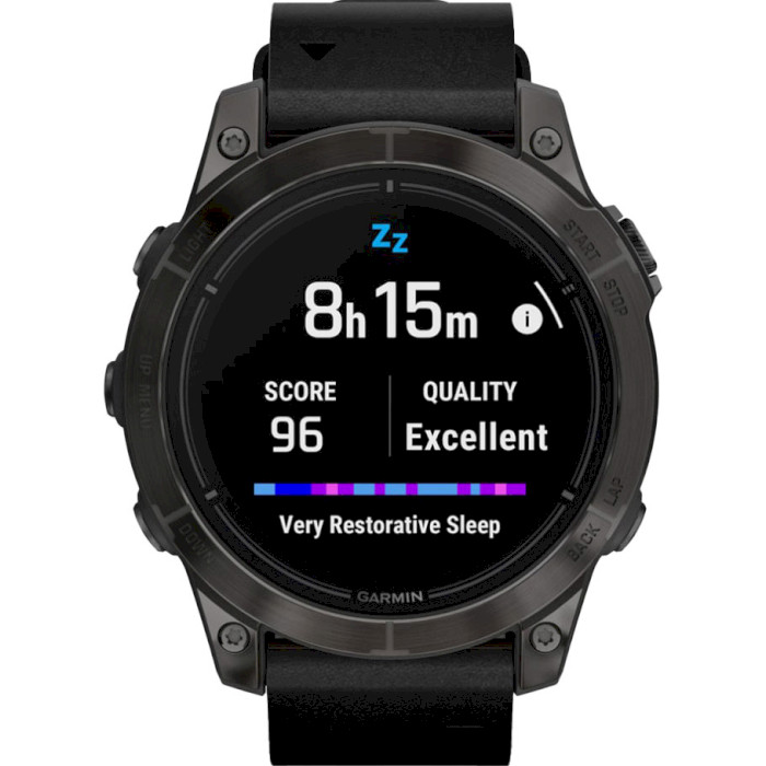 Смарт-часы GARMIN Epix Pro Gen. 2 Sapphire 47mm Carbon Gray DLC Titanium with Black Leather Band (010-02803-30)