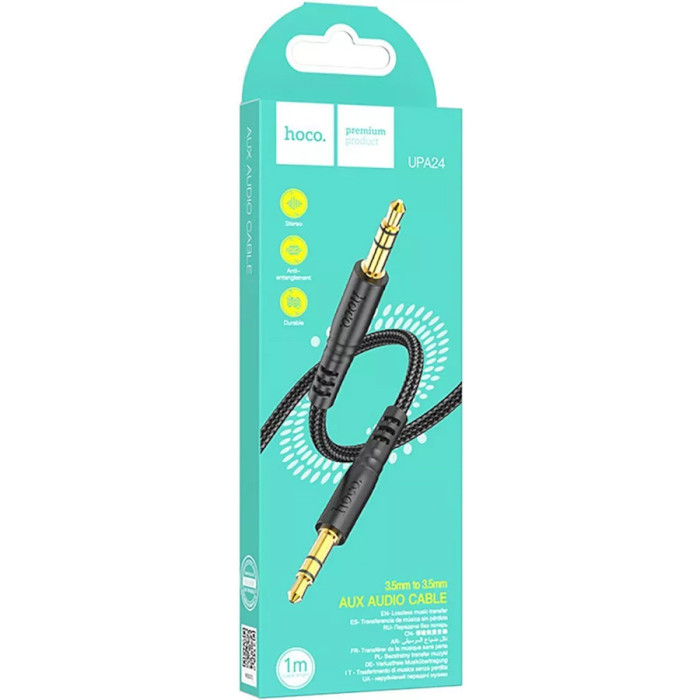 Кабель HOCO UPA24 mini-jack 3.5mm 1м Black (6931474789136)