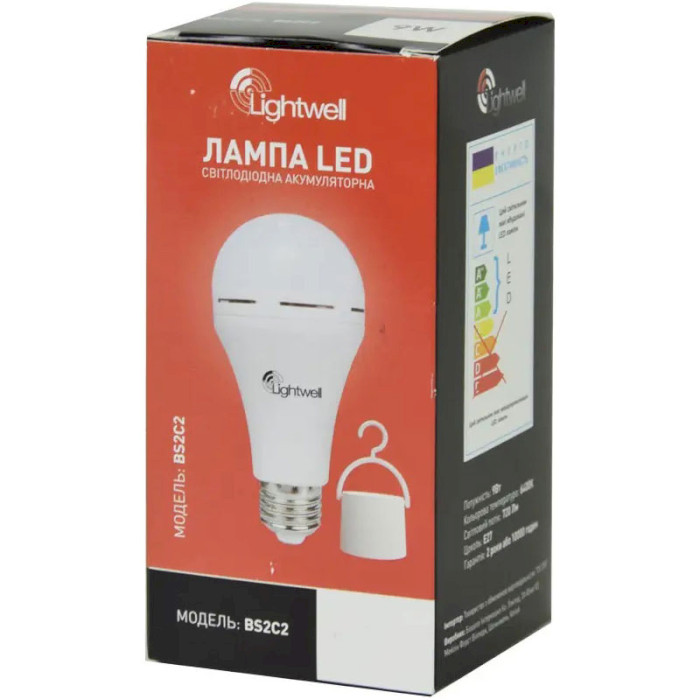 Лампа акумуляторна LED LIGHTWELL A60 E27 9W 6400K 220V (BS2C2)