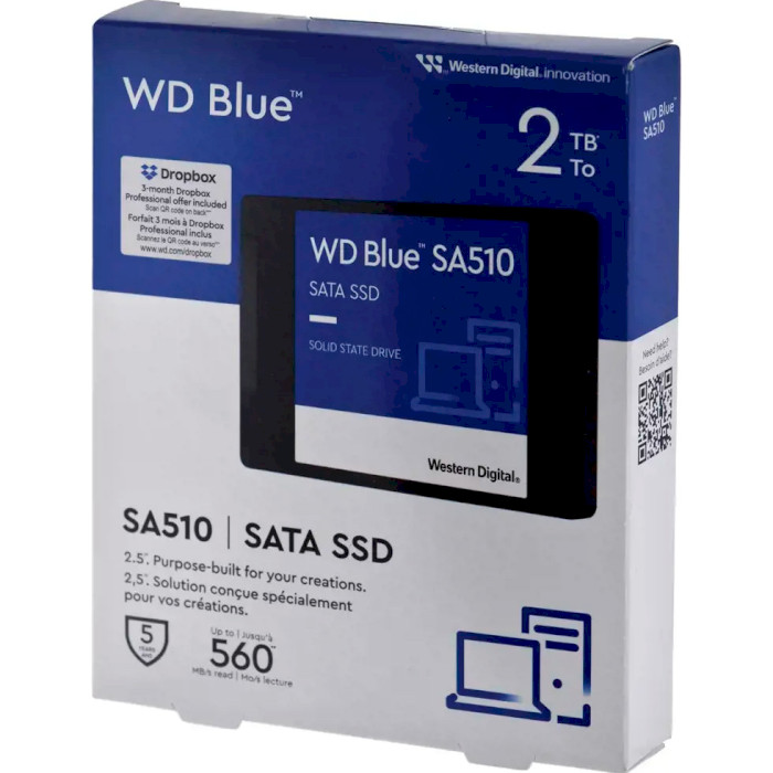 SSD диск WD Blue SA510 2TB 2.5" SATA (WDS200T3B0A)