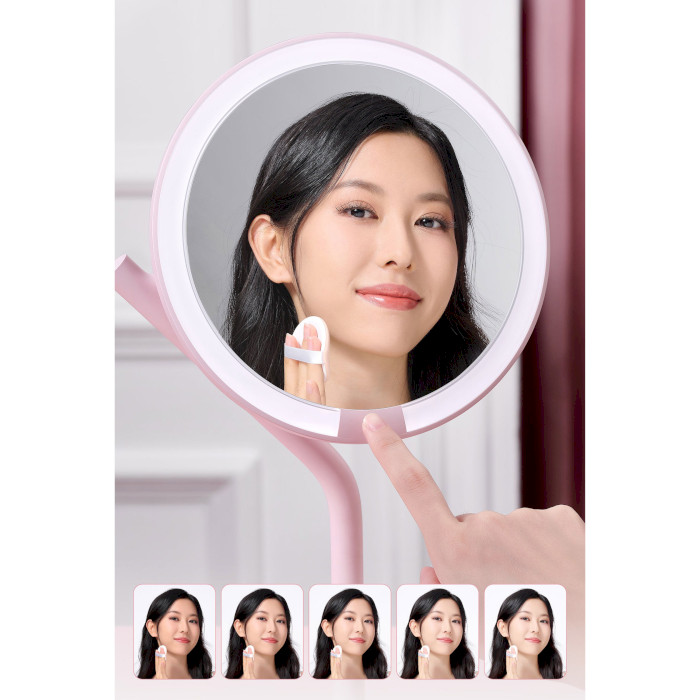 Косметическое зеркало XIAOMI AMIRO Mini 2 Desk Makeup Mirror Pink (AML117-P)
