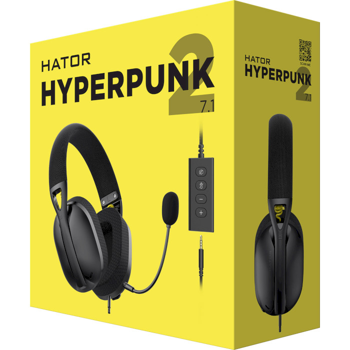 Навушники геймерскі HATOR Hyperpunk 2 USB 7.1 Black (HTA-845)