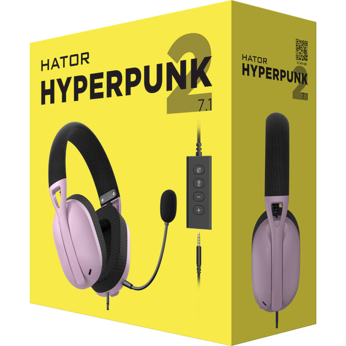 Навушники геймерскі HATOR Hyperpunk 2 USB 7.1 Lilac (HTA-849)