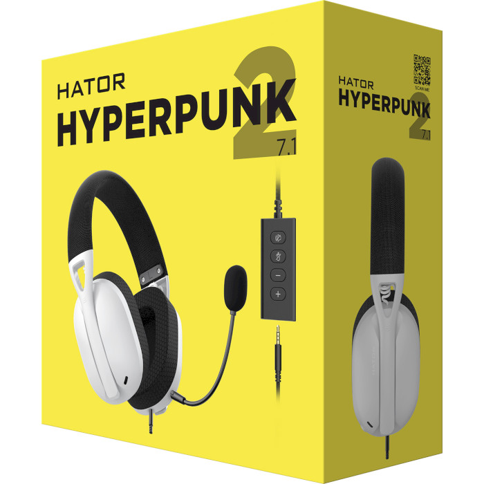 Навушники геймерскі HATOR Hyperpunk 2 USB 7.1 White (HTA-846)