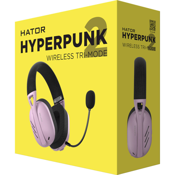 Навушники геймерскі HATOR Hyperpunk 2 Wireless Tri-mode Lilac (HTA-859)