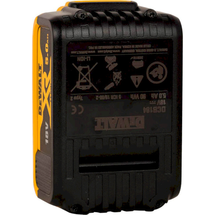 Комплект акумуляторів DeWALT XR 18V 5.0 Ah 2-pack (DCB184P2)
