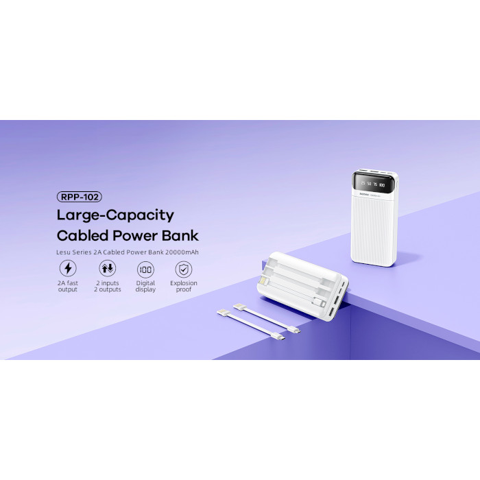 Повербанк REMAX Lesu RPP-102 20000mAh White