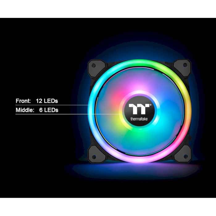 Комплект вентиляторов THERMALTAKE Riing Trio 12 RGB TT Premium Edition Black 3-Pack (CL-F072-PL12SW-A)