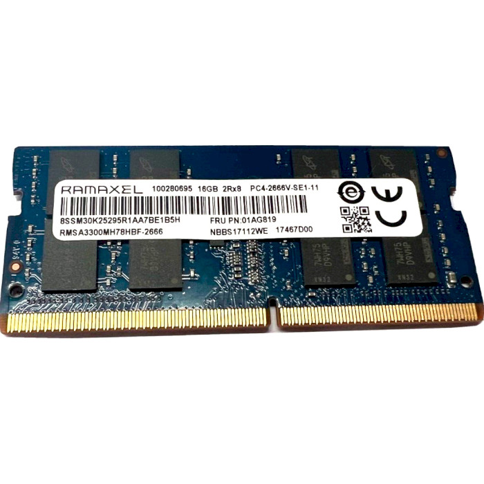 Модуль пам'яті RAMAXEL SO-DIMM DDR4 2666MHz 16GB (RMSA3300MH78HBF-2666)