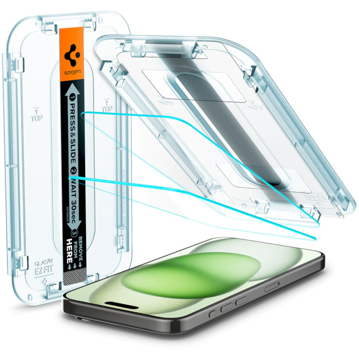 Захисне скло SPIGEN Glas.tR EZ Fit для iPhone 15 Plus 2-pack (AGL06883)