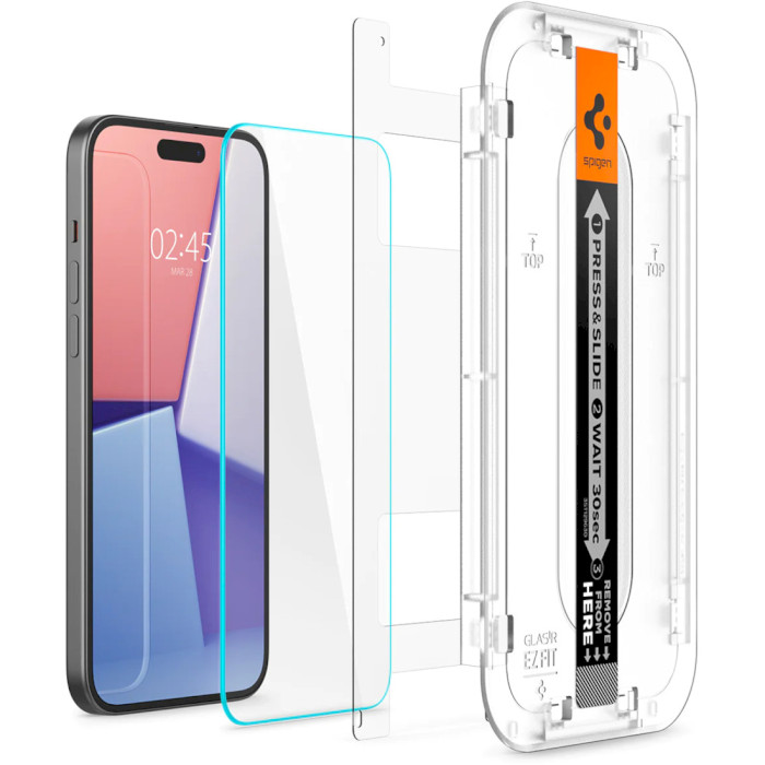Защитное стекло SPIGEN Glas.tR EZ Fit для iPhone 15 Plus 2-pack (AGL06883)
