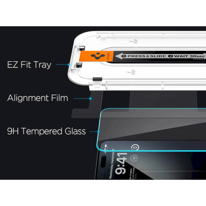 Защитное стекло SPIGEN Glas.tR EZ Fit для iPhone 15 Pro 2-pack (AGL06892)