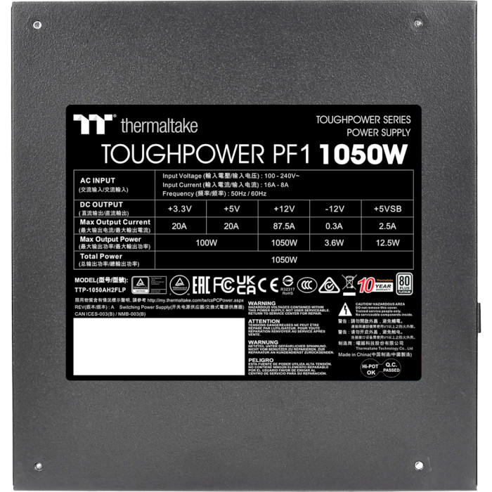 Блок питания 1050W THERMALTAKE Toughpower PF1 1050 (PS-TPD-1050FNFAPE-1)