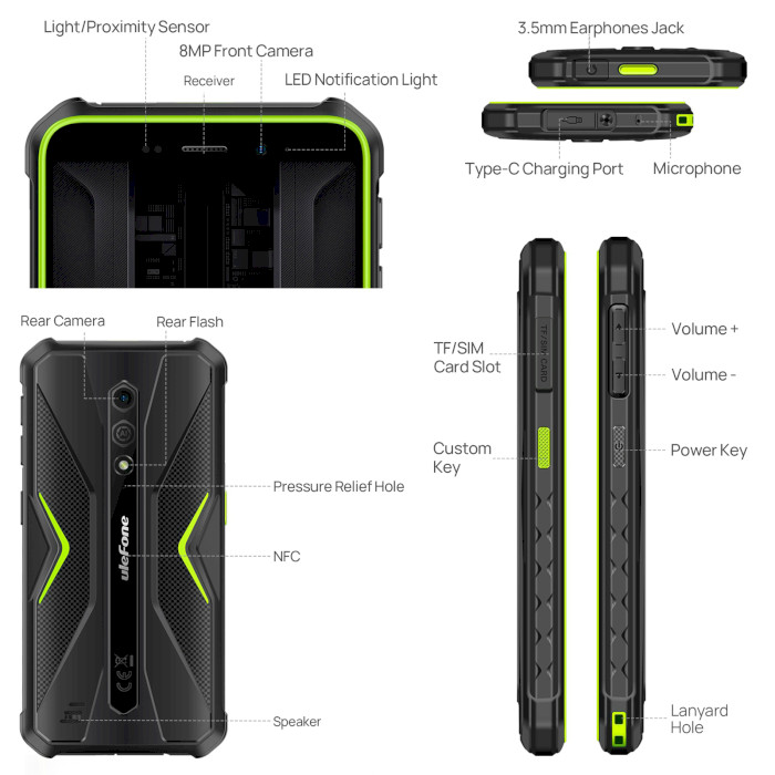 Смартфон ULEFONE Armor X12 Pro 4/64GB Less Green