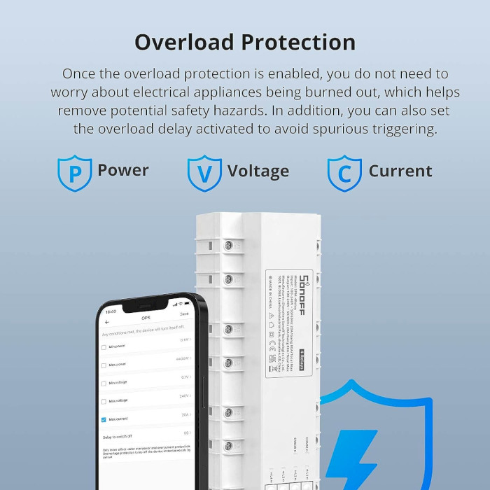 Контролер споживання енергії на DIN рейку SONOFF SPM-Main Smart Stackable Power Meter