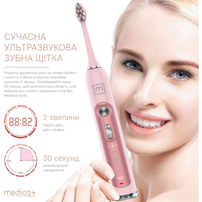 Електрична зубна щітка MEDICA+ ProBrush 9.0 Ultrasonic Fuchsia (MD-102976)