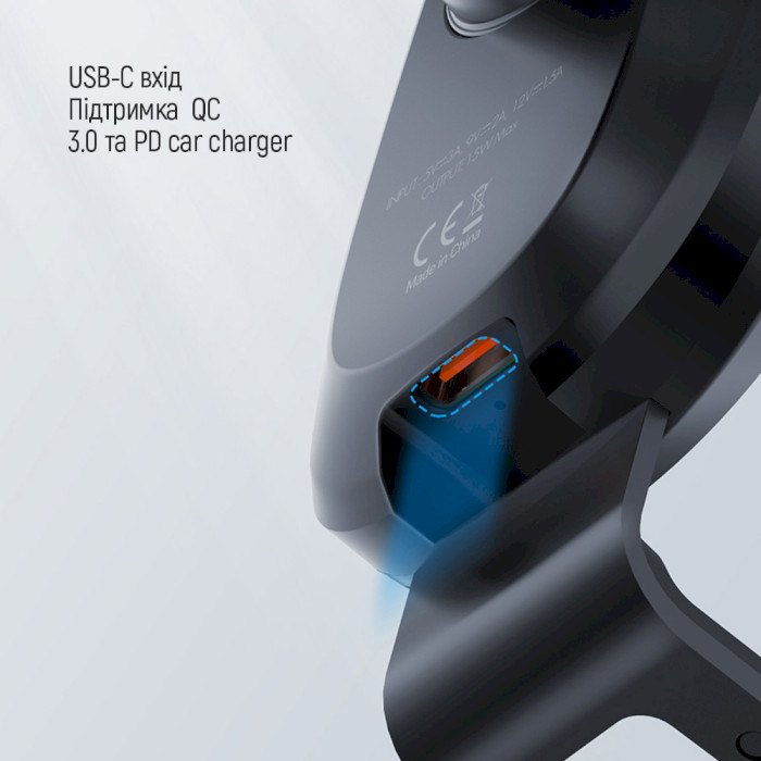 Автотримач для смартфона з бездротовою зарядкою COLORWAY Dashboard Car Wireless Charger 15W Black (CW-CHAW037Q-BK)