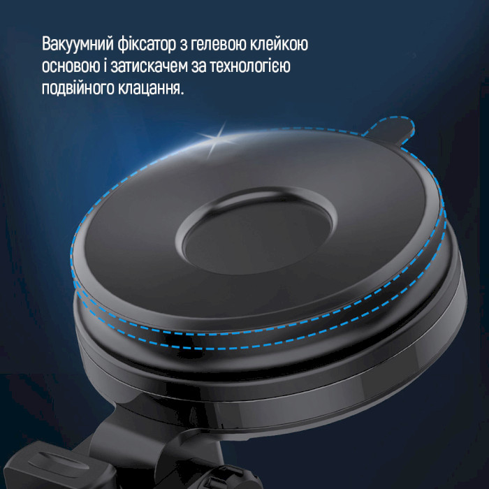 Автотримач для смартфона з бездротовою зарядкою COLORWAY Dashboard Car Wireless Charger 15W Black (CW-CHAW037Q-BK)