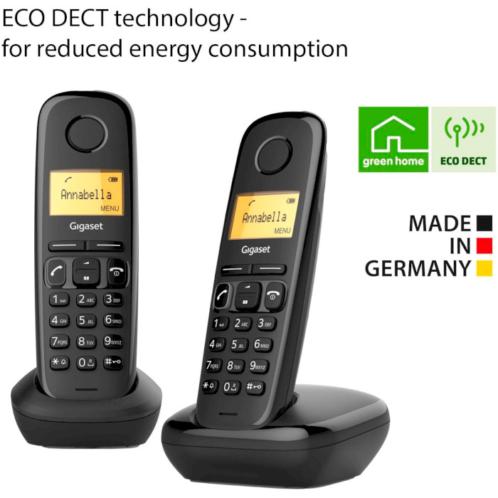 DECT телефон GIGASET A170 Duo Black (L36852H2802S301)
