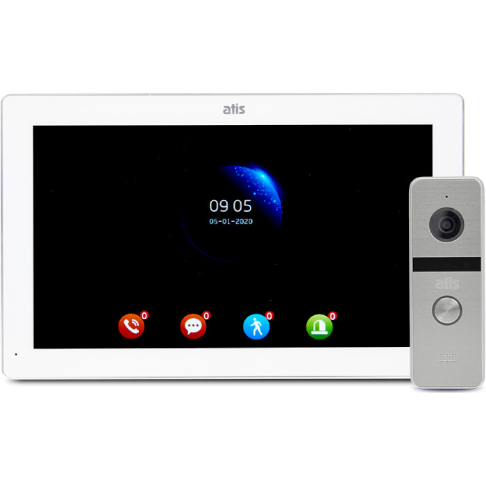 Комплект видеодомофона ATIS AD-1070FHD White + AT-400HD Silver