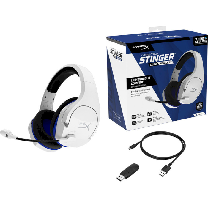 Ігрові навушники HYPERX Cloud Stinger Core for PS5/PS4 White/Blue (4P5J1AA)