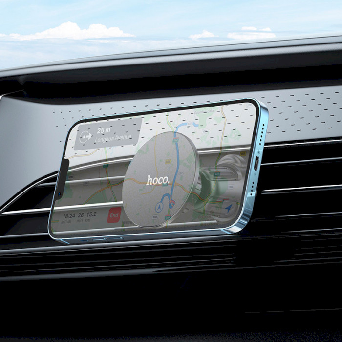 Автотримач для смартфона HOCO H12 Fine Jade Ring Air Outlet Magnetic Car Holder Black