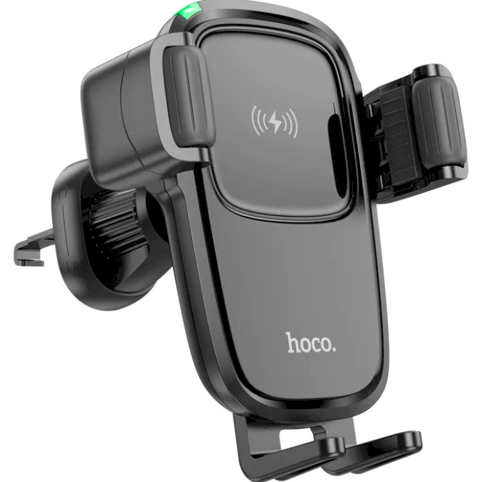 Автотримач для смартфона з бездротовою зарядкою HOCO HW1 Pro Wireless Fast Charge Car Holder Black