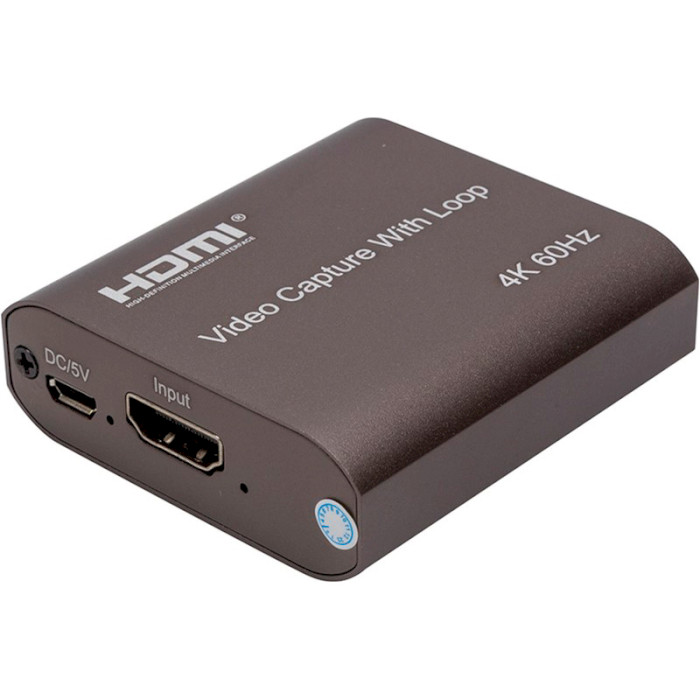 Устройство видеозахвата POWERPLANT HDVC5 HDMI USB2.0 4K/60Hz (CA914166)