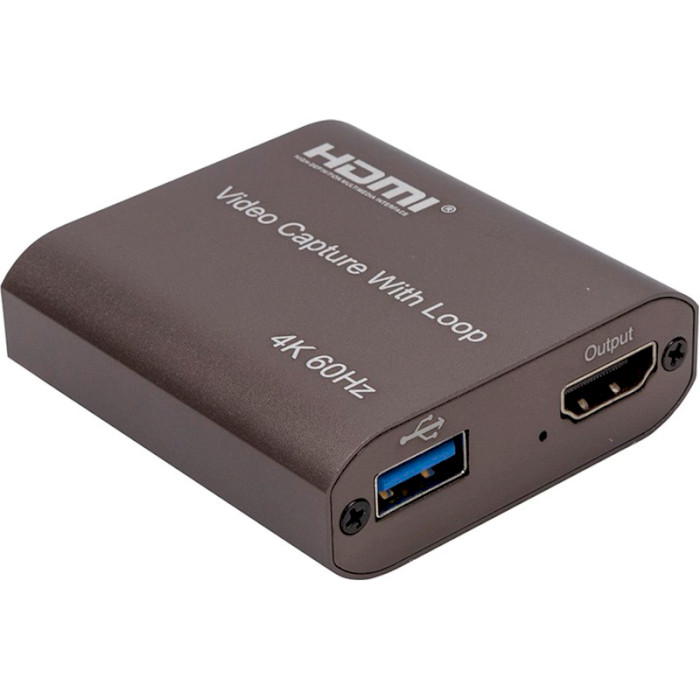 Устройство видеозахвата POWERPLANT HDVC5 HDMI USB2.0 4K/60Hz (CA914166)