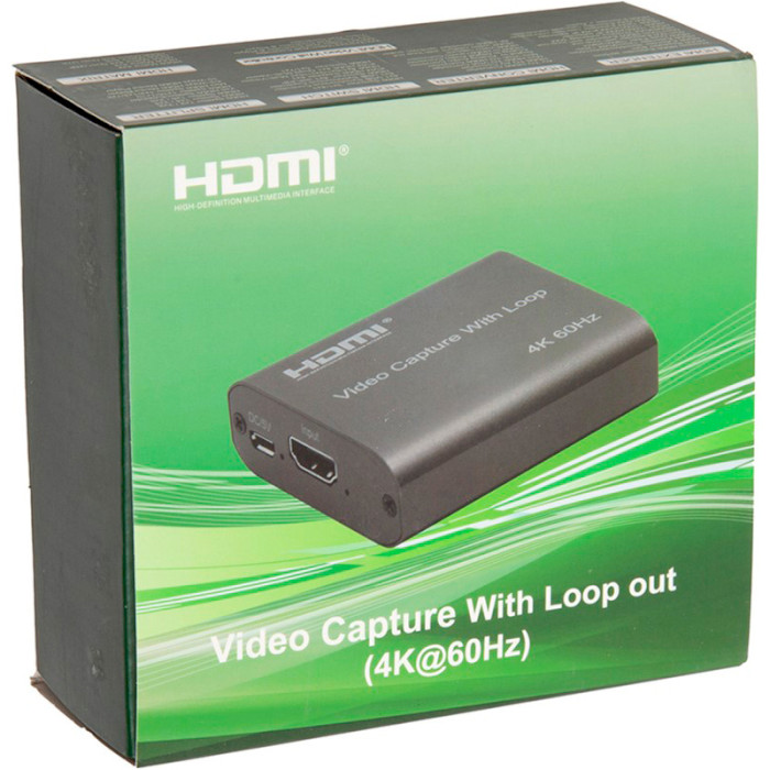 Устройство видеозахвата POWERPLANT HDVC5 HDMI USB2.0 4K/60Hz (CA914166)