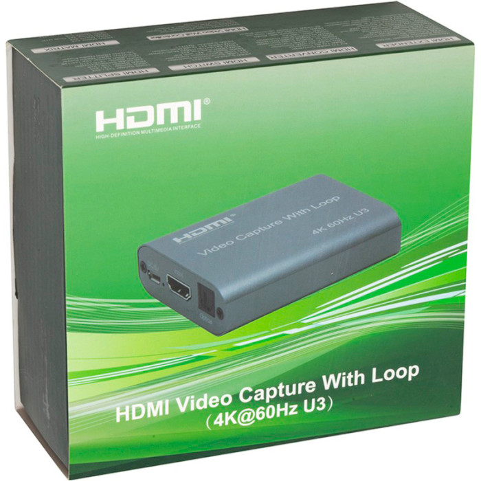 Пристрій відеозахвату POWERPLANT HDVC8 HDMI USB3.0 4K/60Hz (CA914180)
